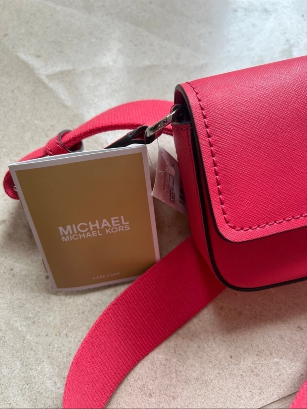 Michael Kors Hot Pink Leather Extra Small Crossbody Bag - Picture 8 of 10